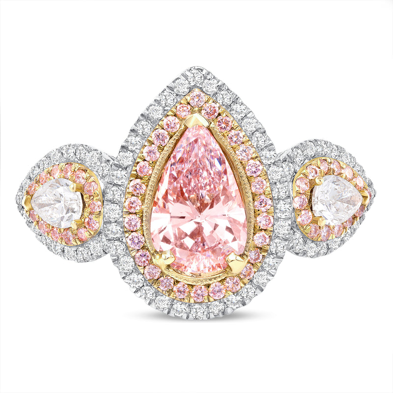 Fancy Light Pink Pear Shaped Diamond Engagement Ring