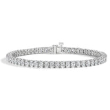 6 Carat Oval Natural Diamond Tennis Bracelet - 18k Gold