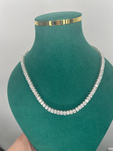 18k Gold Oval Cut Diamond Tennis Necklace