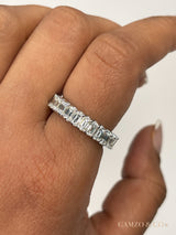Emerald Cut Natural Diamond Eternity Band