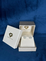 Diamond Flower Cluster Push Back Earrings