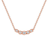 5 Stone Natural Diamond Pendant Necklace
