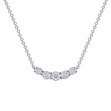5 Stone Natural Diamond Pendant Necklace