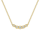 5 Stone Natural Diamond Pendant Necklace