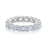 Emerald Cut Natural Diamond Eternity Band, 3 Carat East-West