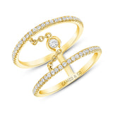 Round Diamond Double Row Fashion Ring