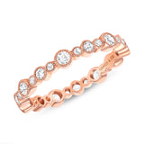 Round Diamond Flush Set Eternity Ring with Milgrain