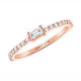 Emerald Diamond Center Stone Diamond Band