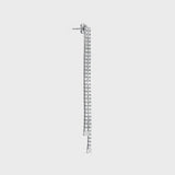 18k White Gold Graduating Drop Earrings with Round Diamonds