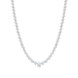 18k Gold 17 Carat Pear Shaped Graduated Diamond Necklace