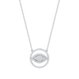 Evil Eye Diamond Necklace, 14k Gold