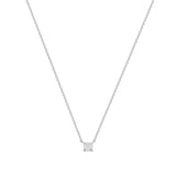 14k Gold Asscher Cut Diamond Pendant Necklace