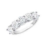 Round Cut Natural Diamond 5 Stone Ring