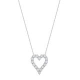 14k Gold 1 Carat Round Diamond Heart Necklace