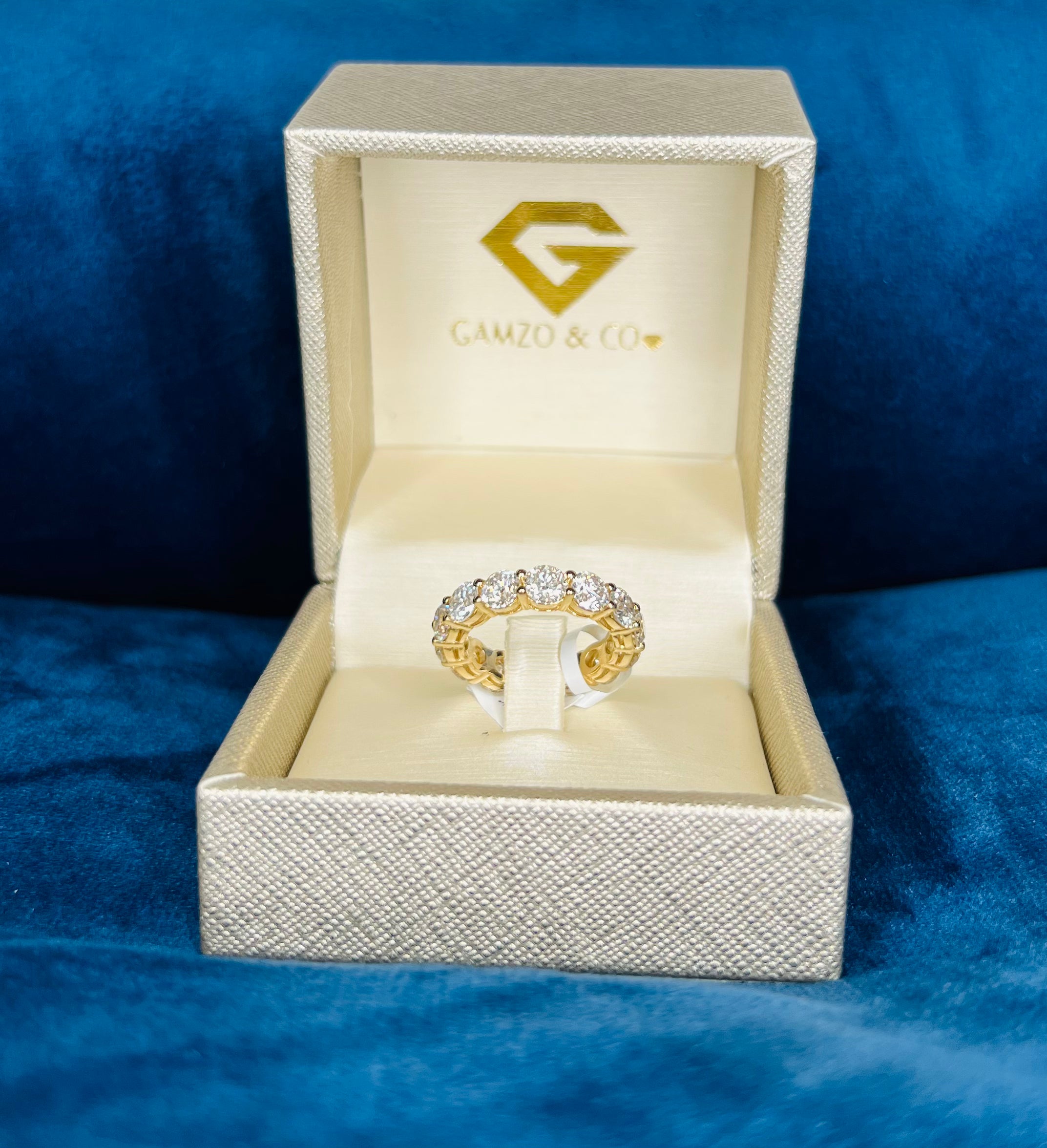 Round Cut Natural Diamond Eternity Band. 7 Carats