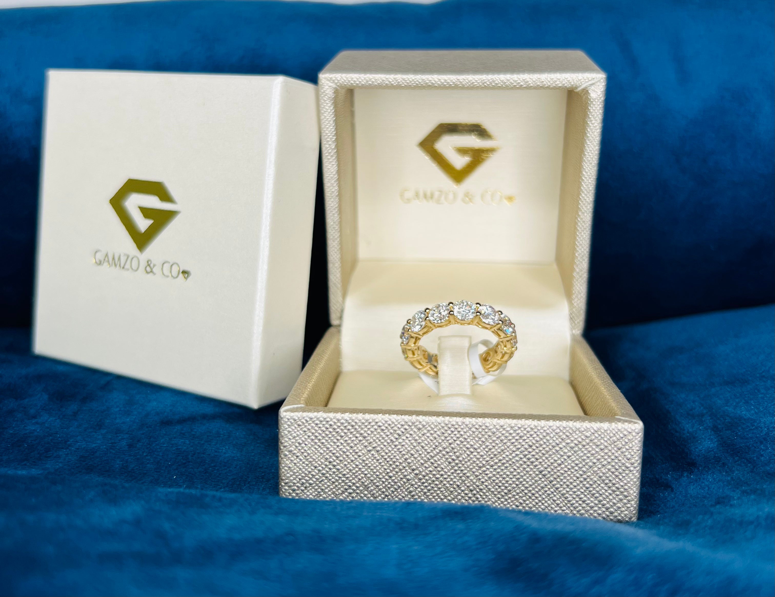 Round Cut Natural Diamond Eternity Band. 7 Carats