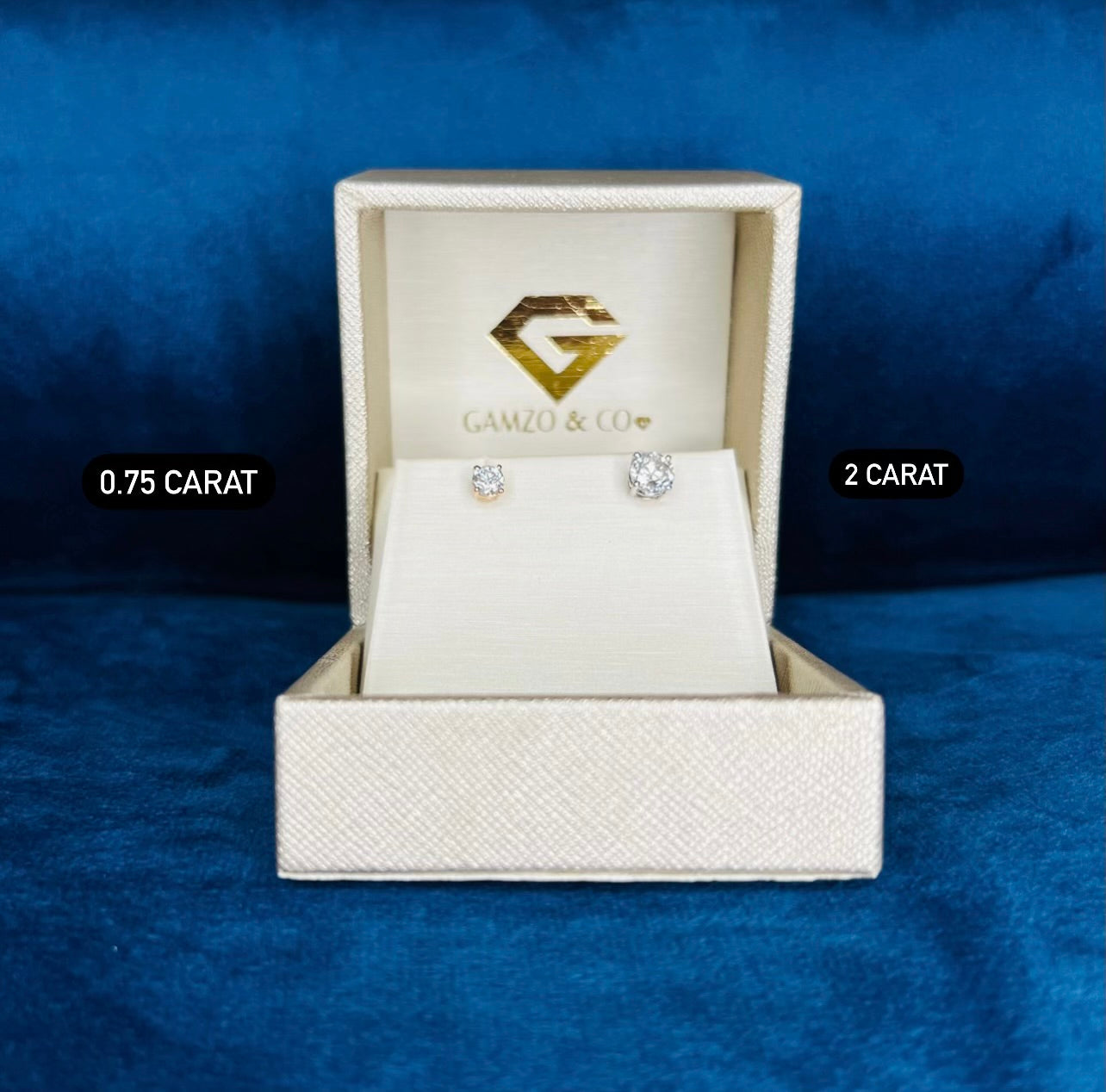 Diamond Stud Earrings - 4 Prong Push Back Martini Setting