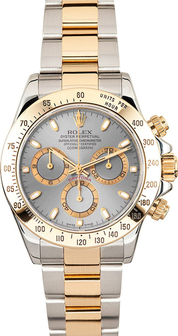 Rolex Cosmograph Daytona 40mm Two-Tone Yellow Gold Grey Dial - 116523 - Pre-Owned