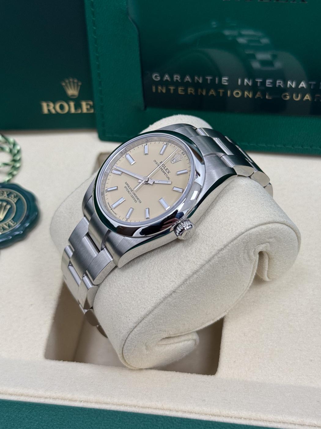 Rolex Oyster Perpetual 34mm Beige Dial - 124200 - New 2025 / 2026