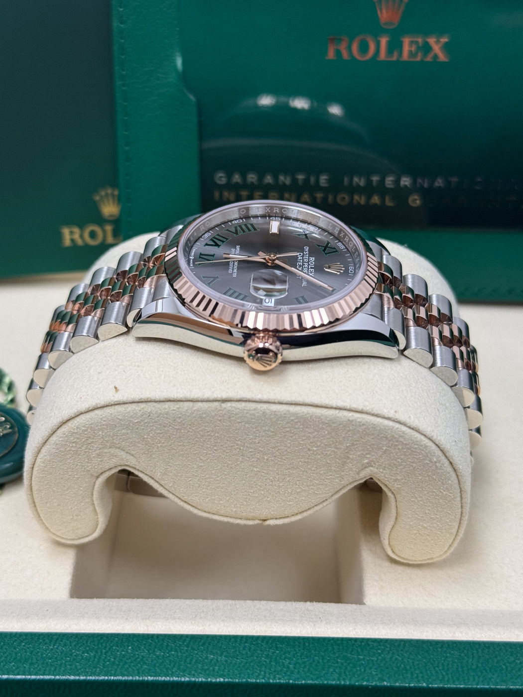 Rolex Datejust 36mm "Wimbledon" Two-Tone Everose Gold Dial Fluted Bezel Jubilee Bracelet 126231 – New 2025 / 2026