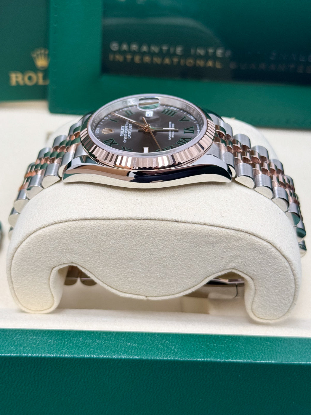 Rolex Datejust 36mm "Wimbledon" Two-Tone Everose Gold Dial Fluted Bezel Jubilee Bracelet 126231 – New 2025 / 2026