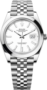 Rolex Datejust 41mm Smooth Bezel White Index Jubilee - 126300 - New 2024