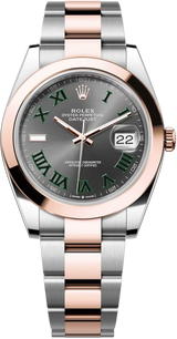 Rolex Datejust 41mm Two-Tone Everose Gold Smooth Bezel Wimbledon Dial Oyster - 126301 - Brand New 2024