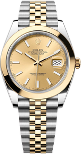 Rolex Datejust Two-Tone Yellow Gold Smooth Bezel Champagne Index Dial Jubilee - 126303 - New 2025
