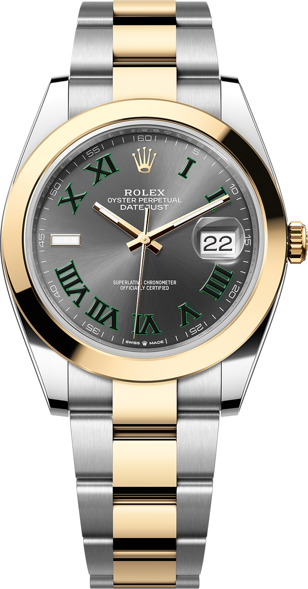 Rolex Datejust Two-Tone Yellow Gold Smooth Bezel "Wimbledon" Dial Oyster - 126303 - New 2025