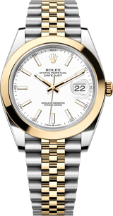 Rolex Datejust Two-Tone Yellow Gold Smooth Bezel White Index Dial Jubilee - 126303 - New 2025