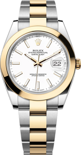 Rolex Datejust Two-Tone Yellow Gold Smooth Bezel White Index Dial - 126303 - Brand New 2024