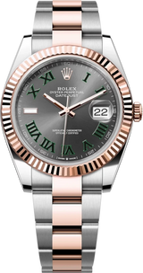 Rolex Datejust 41mm Two-Tone Everose Gold Fluted Bezel "Wimbledon" Dial Oyster - 126331 - New 2025