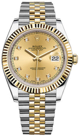 Rolex Datejust Yellow Gold and Stainless Steel Champagne and Diamonds Dial 41mm Jubilee - 126333 - New 2023