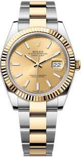 Rolex Datejust 36mm Two-Tone Yellow Gold Fluted Bezel Champagne Index Dial Oyster - 126233 - Brand New 2024