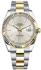 Rolex Datejust 41mm Two-Tone Yellow Gold Fluted Bezel Silver Index Dial - 126333 - Brand New 2024
