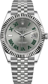 Rolex Datejust 41mm Fluted Bezel "Wimbledon" Dial Jubilee - 126334 - Brand New 2024