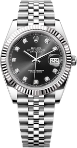 Rolex Datejust 41mm Fluted Bezel Black Diamond Dial Jubilee - 126334 - New 2025