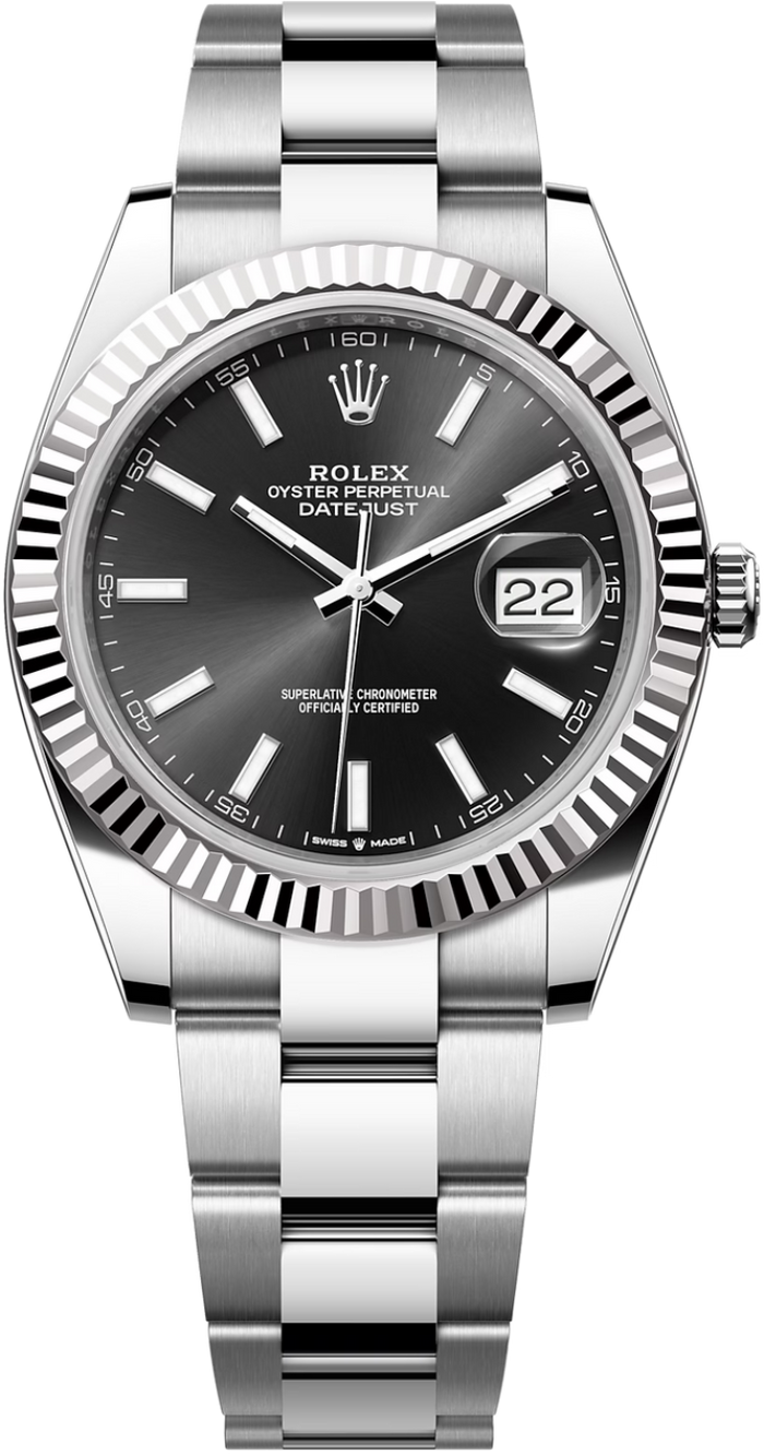 c-40420-5-kt！ Rolex Datejust 41mm Blue Dial Oystersteel White Gold Fluted