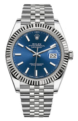 Rolex Datejust Stainless Steel Blue Index Stick Dial Jubilee 41mm - 126334 - New 2023