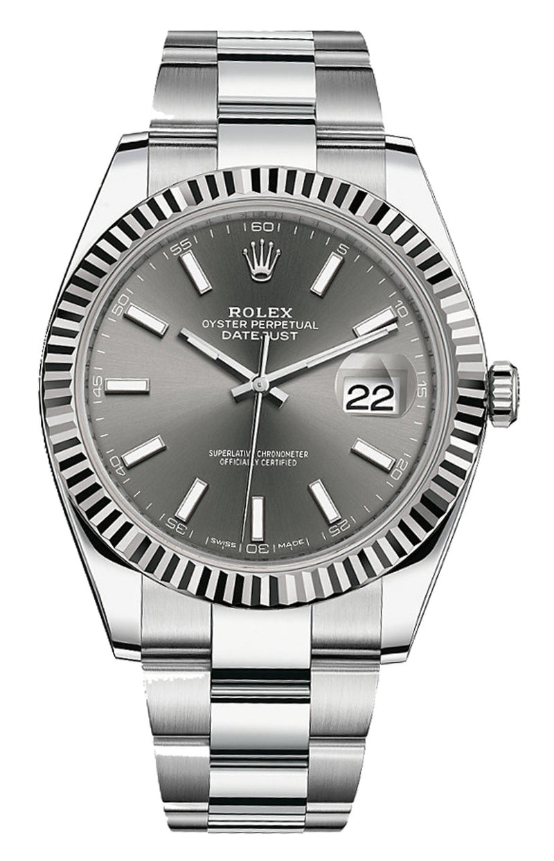 Rolex Datejust Stainless Steel 41mm Oyster Grey Index Dial - 126334 - New 2023