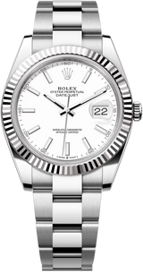 Rolex Datejust 41mm Fluted Bezel White Index Dial Oyster- 126334 - Brand New 2024