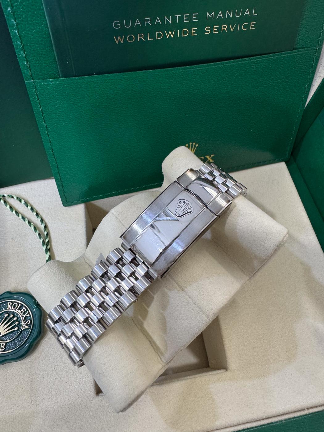 Rolex Datejust 41mm Slate Diamond Dial Fluted Bezel Jubilee Bracelet 126334