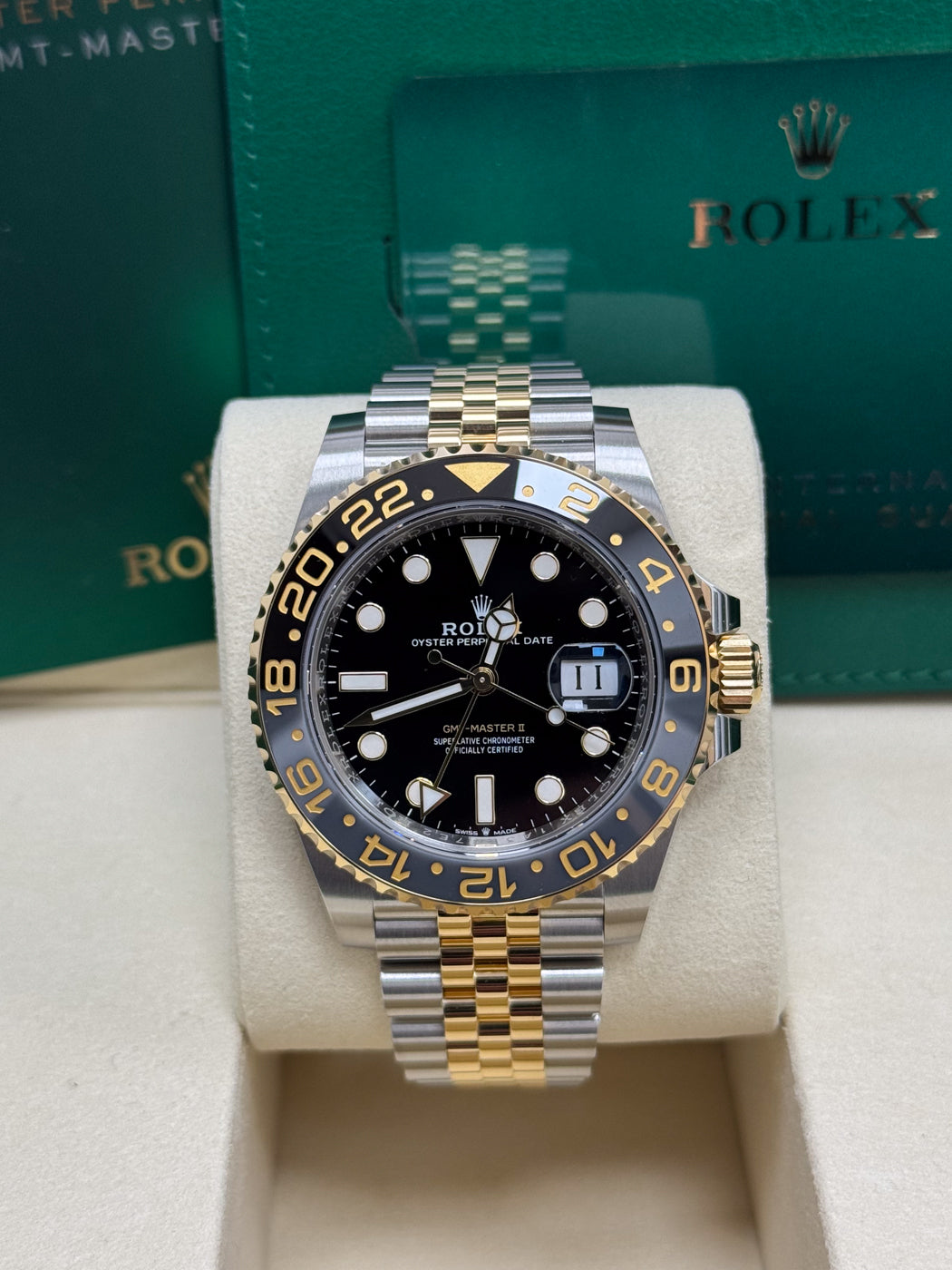 Rolex GMT-Master II "Bumblebee / Zombie" 40mm Two-Tone Yellow Gold Black Dial Black Bezel Jubilee Bracelet 126713GRNR – New 2025 / 2026