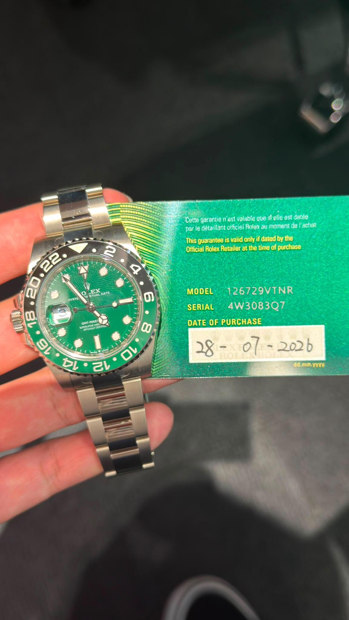 Rolex GMT-Master II "Lefty Sprite" 40mm Left-Handed Green Dial Green and Black