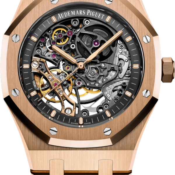 Audemars Piguet Mens Royal Oak Rose Gold Skeleton Dial