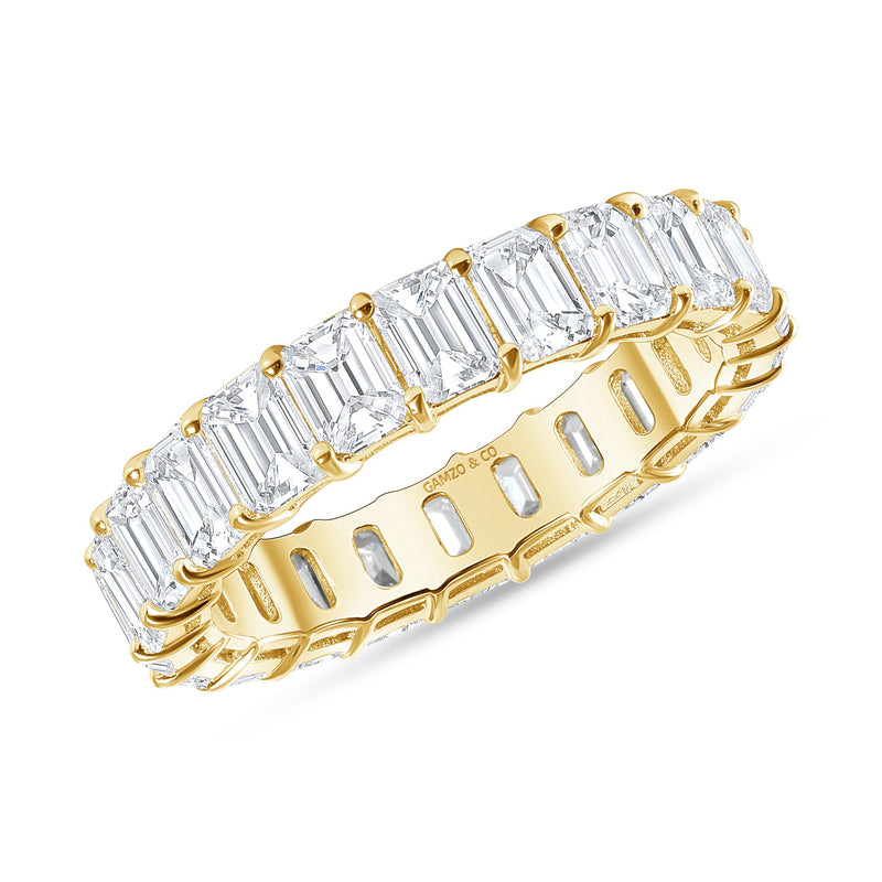 Custom Listing For Hoany - 2.5ct Emerald Cut Natural Diamond Eternity Band 18K Yellow Gold