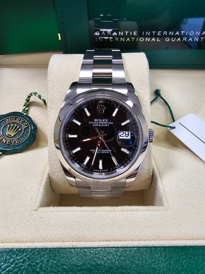 ***CUSTOM PAYMENT LINK FOR R.*** Rolex Datejust 41mm Smooth Bezel Black Index Dial Oyster - 126300 - New 2024