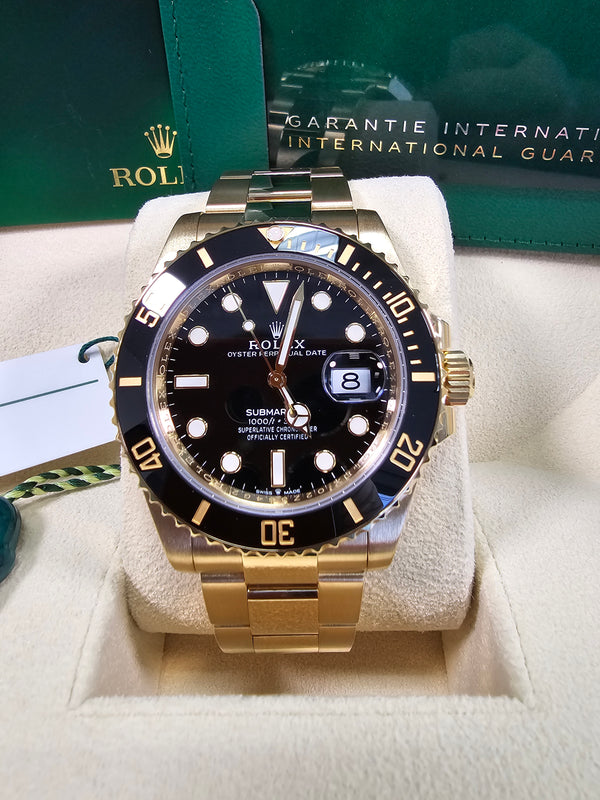 Rolex Submariner 41mm Yellow Gold Black Dial Black Bezel - 126618LN - New 2025