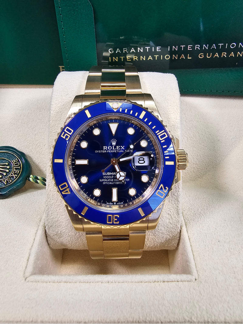 Rolex Submariner 41mm Yellow Gold Blue Dial Blue Bezel - 126618LB - New 2025
