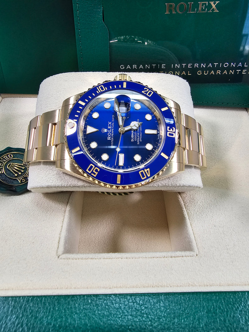 Rolex Submariner 41mm Yellow Gold Blue Dial Blue Bezel - 126618LB - New 2025